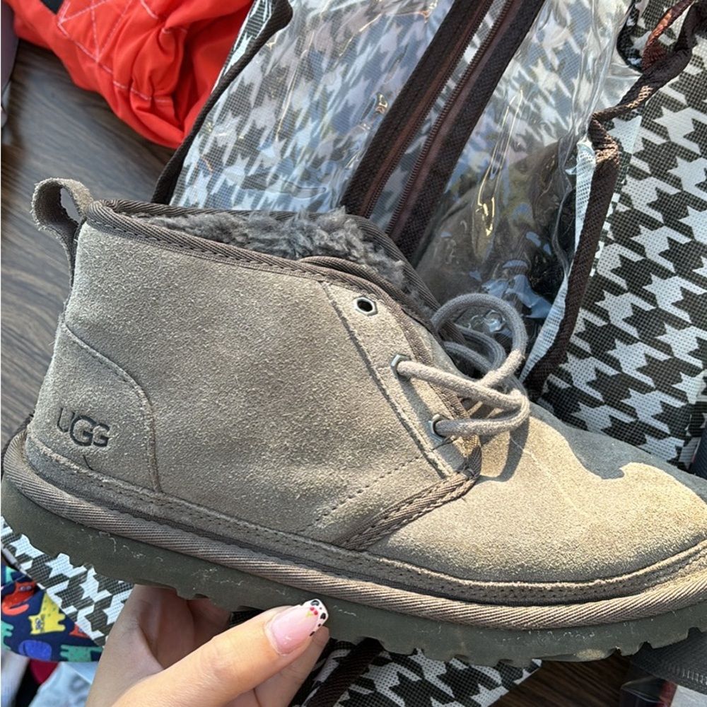 Gray lace up Uggs